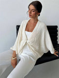 New Cross-Design Deep V Collar Casual Relaxed Elegant Simple
