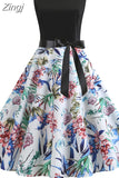 White Patchwork Polka Dot Summer Dress Women Vintage 50s 60s Pin Up Rockabilly Dress Robe Party Office