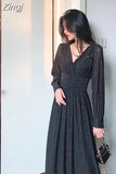 Sexy Maxi Dresses for Women Party Sequin Midi Dress Female Casual Chiffon Slim Korean Woman Dress Elegant Autumn