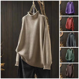 Retro Half-High Sweater Women Loose Large Plate Type 2025 Autumn And Winter Casual Knitted