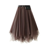 Half-Dress 2025 New Spring And Summer Long Black Big Swing Skirt Super Fairy Lace Mesh Dress