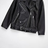 Temperament Casual Autumn New Imitation Leather Loose Zipper Jacket Jacket Women's