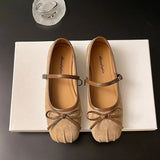 Bow Light Mouth Small Single Shoe Women 2025 Spring New Flat-Bottomed Ballet Shoes With Mary Treasure