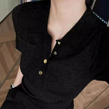 Polo Collar Gray Short-Sleeved Knitted Shirt For Summer Shorts For High-End Temperament Ice Jersey