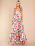 Zingj Summer New Women's Temperament Elegant One Word Collar Flower Halter Dress