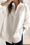 Long Sleeve Cotton White Blouse Women 2023 Plus Size Loose Women Shirt Blouse Casual Office Lady Button Shirt Tops