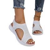 Women Autumn Summer New Net Cloth Flat Soles Fish Mouth Flying Sports
