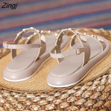 Fashion Sandals Ladies Sandals Summer 2023 Solid Color Sole Heel Flat Ladies Shoes and Sandals Ladies Plus Size
