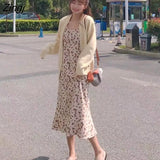 Women Floral Long A-line S-3XL Elegant Ladies Simple Flounced Edge Sweet Korean Maiden Summer Breathable Inside Strap