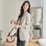 Zingj And Autumn Suit Jacket Female 2024 Spring And Autumn New Korean Version Of Fashion Slim Korean Version Of Free Hot Small Suit Jacket Female