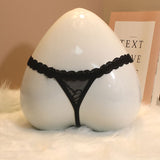 Thong Female Feel Transparent Lace Solid Color Lady T Trousers T Trousers Airable Low-Waist Thin
