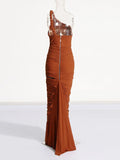 Sexy Two-Piece Set 2025 New Shoulder Kinesi Blouse + Hollow Half-Dress Suit Female