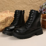 Autumn And Winter New Thick Thick Warm Martin Boots Thick Back Thick Lace Women's Shoes