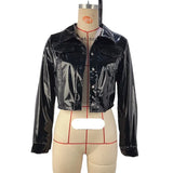 Zingj Women's Fall / Winter 2024 Lapel PU Long Sleeve Women's Single Breasted Women's Leather Jacket