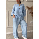 And Autumn 2025 New Women's Fashion Pure Cotton And Cotton Casual Set