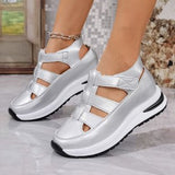 New Slope Hedley Sandals Bag Head Hollow Breathable Female Large Size Loose Cake Thick-Soled Magic Stick Casual