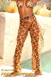 Sexy Women Bikini Cover Up Mesh Sheer Plus Size Swimwear Bathing Pants Trousers Swimsuit Beachwear Swimming
