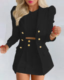 Spring And Autumn Women's New Fashion Suit Temperament Lattice Casual Skirt Suit Two