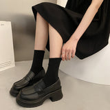 Yingfeng Soft-Soled Small Leather Shoes Women 2025 New Retro Pine Cream Sole Jk Le Fok Shoes Large-Size Single