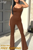 Solid Sleeveless Slips Sexy Bodycon Skinny Jumpsuit 2023 Spring Women Fashion Y2K Streetwear Overalls Wholesale
