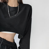 Zingj Hoodie Women Fall 2024 Korean Solid Color New Loose Round Collar Women Long Sleeve Jacket Women's