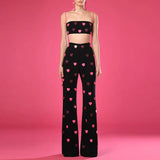 2025 New Star Fashion Heart Shaped Liange带 Vest Pants Set