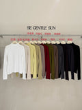 Xixi 2025 Autumn New White Standard Long Sleeve High-Neck Knitted Top Sweater Female