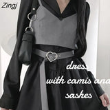 Sleeve Dress Women Notched Mini Elegant Korean Style All Match Autumn Popular Vintage Leisure Girlish Street Wear