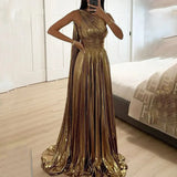 Lay-Back Dress 2025 Spring New Temperament Fashion High-Waist Zipper Big Dress Party Dress Dress