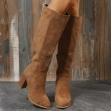 Size 2025 New Autumn And Winter Fashion Women's High-Heeled Long-Heeled Over-Knee Boots Thick Heel Thick Thick Thick Sand