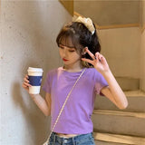 Zingj T-Shirt Women's Clothes 2024 Summer New Hot Girl Show Back Bow Leakage Back Short Design Sense Top