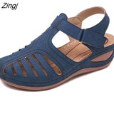 Women Sandals Summer Ladies Comfortable Round Toe Ankle Hollow Sandals Female Soft Sole Shoes Drop shipping Plus Size