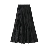 Folded Skirt Half Skirt Autumn And Winter Girl A Word Long With Sweater Winter Skirt Wrinkled Winter Skirt