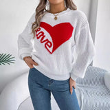 Shooting Autumn And Winter Casual Valentine's Day Love Love LOVE Long-Sleeved Jacket Sweater Women's