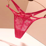 Thong Trousers Hollow Sexy Transparent Lace Without Trace Buckle Clasp Tight Tray Insightless Trace Ultra-Thin Low-Waisted Trousers