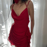 Zingj Ins Spring Pure Desire Sexy V-Neck Stereo Flowers Ribbon Slim Hot Girl