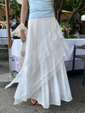 Xixi 2025 Summer New Temperament Thin Lace Yarn High Waist Skirt Fairy Long Dress