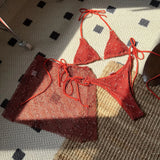 2025 New Special Mesh Three-Piece Swimsuit Sexy Strap Swimsuit