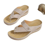 Summer New Fashion Slope And Flip-Flops Wearing Beach Slippers Large Size Women Summer