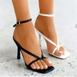 High-Heeled Toe Sandals Women's Fine Heel Buckle Fashion Shoes Sandal Heels