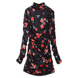 Famous Lady Light Luxury Skirt 2025 Autumn And Winter New Folding Flowers Decoration Bodybley Hip Dress Dress