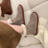 Boots Women 2025 Winter New Sen Series Retro Plus Velvet Cotton Shoes Soles Of Casual Hair To Keep Warm Short Boots