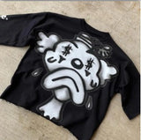 T-Shirt New Casual Round Collar Top Popular Cartoon Print