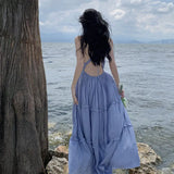 Zingj Senior Sense Pure Wind Super Good-Looking Dress Super Fairy Sexy Back Seaside Travel Vacation