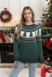 And Winter New Christmas Sweater Women Loose Knitted Green Pine Embroidered Clothes On The