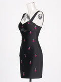 Spring 2025 New Fashion Sexy Diamond Inlay Splicing Design Sense Of The Body Sling Bag Hip Dress