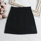 Color High-Rise Thin Suit Half-Body Skirt Summer Basic Anti-Walking A-Word Ass Short Skirt
