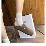 Yards Real Soft Leather Birken Shoes Women's Bao Head Cork Bottom Of The Raised Half-Slipper Wearing A Foot Pedal