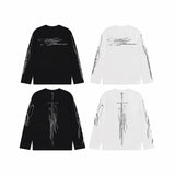 Selling Retro Water Washing Trend Pattern Casual Loose Street Style Print
