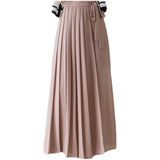Women 2025 Early Spring New Korean Pressure Folded Skirt Broad Legs Long